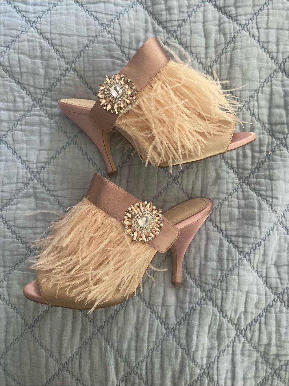 Zara Feather Mules With Rhinestones Size EU 38 - Picture 4 of 12